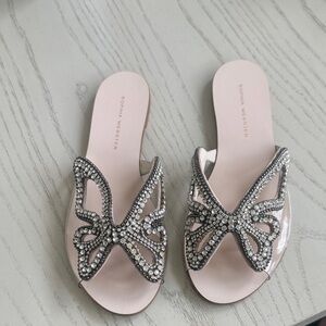 Sophia Webster Blush Crystal Butterfly Sandals